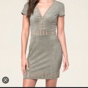 Bebe Faux Suede V-neck dress